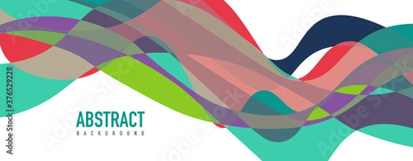 Fototapeta Fluid wave colorful abstract background. Dynamic colorful vibrant vector design