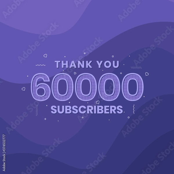 Obraz Thank you 60000 subscribers 60k subscribers celebration.