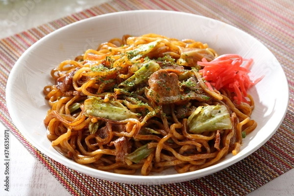 Obraz 食卓のソース焼きそば