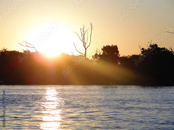Obraz sunset over the river