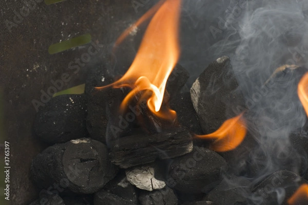 Fototapeta flames on coal