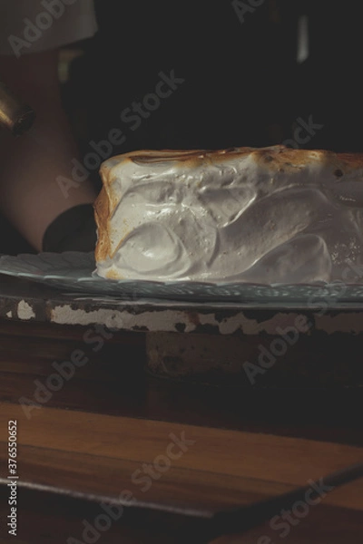 Fototapeta 
Handmade pie with icing, handmade