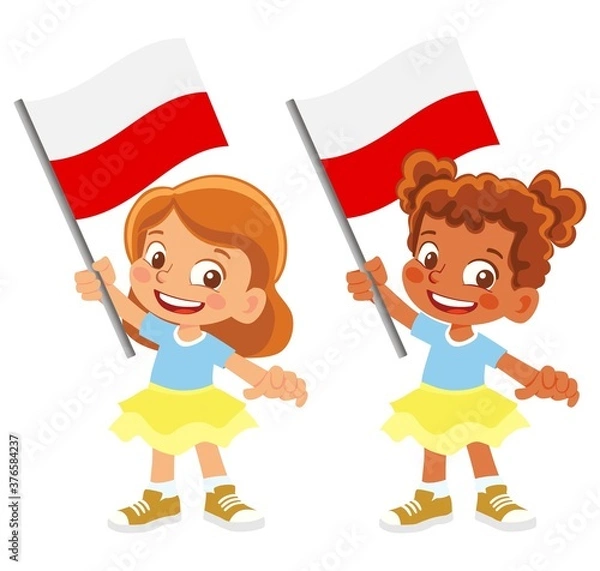 Fototapeta Poland flag in hand set