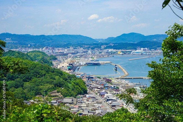 Obraz 岡山県　鷲羽山から見下ろす倉敷市の児島地域
