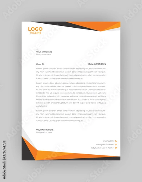 Fototapeta Simple Modern Creative & Clean business style Letterhead vector template design