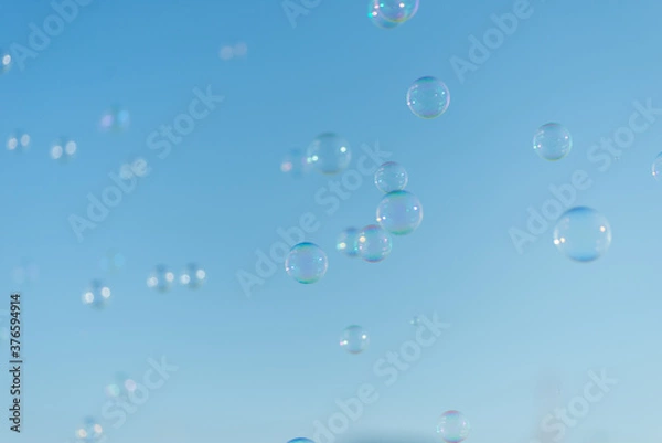 Fototapeta 青空とシャボン玉