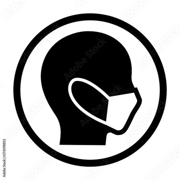 Obraz マスク横顔（アイコン&右向き）