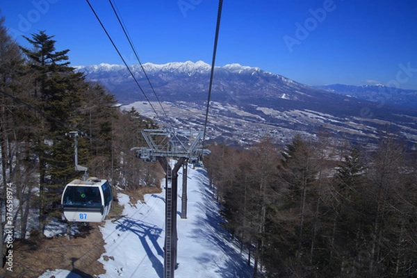 Fototapeta 富士見パノラマリゾートのゴンドラから八ヶ岳連峰方面を見る