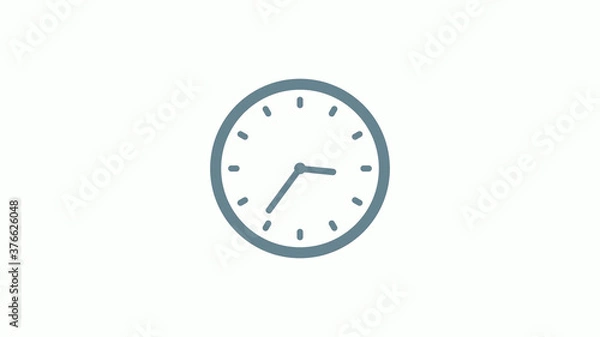 Fototapeta New aqua gray color counting down clock icon on white background