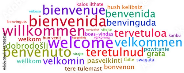 Obraz Tag Cloud Willkommen