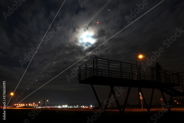 Obraz Night Landing Plane