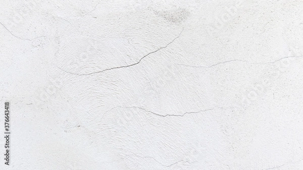 Fototapeta Vintage white old plaster wall background for graphic design or wallpaper Soft concrete floor pattern in retro concept