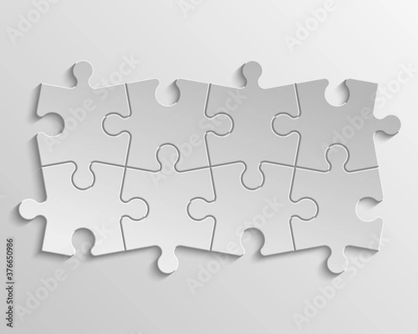 Obraz Eight sided 3d puzzle presentation infographic template with explanatory text field for business statistics