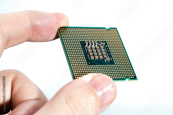 Fototapeta CPU unit processor on silica sand