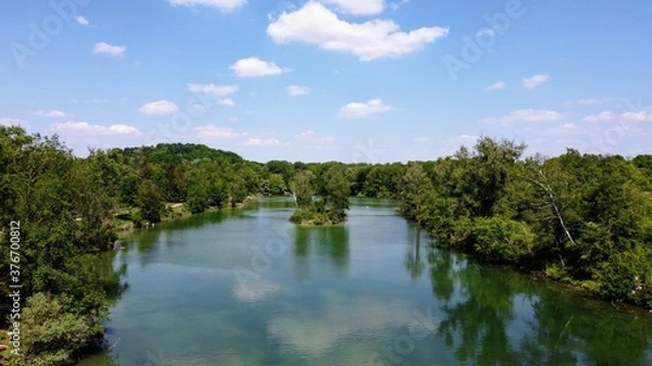 Obraz drone shot lake panorama