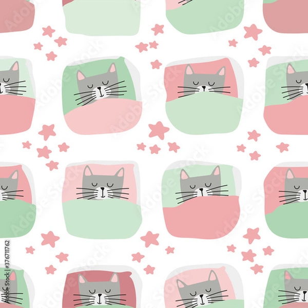 Obraz sleeping cat in bed-1