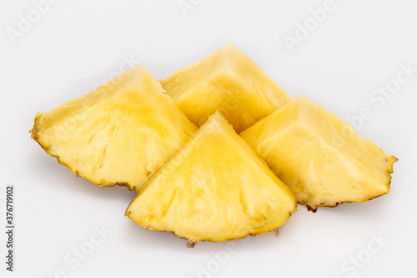 Fototapeta pineapple slices isolated on white background