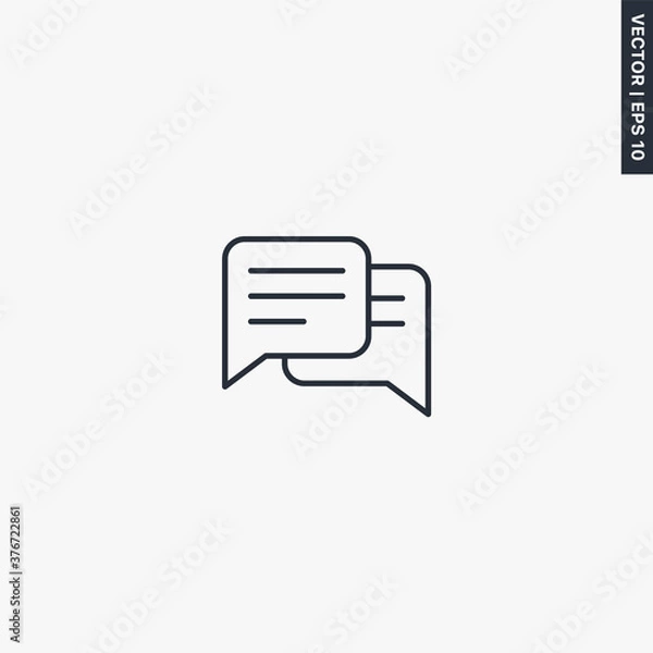 Obraz Chat, comments, linear style sign for mobile concept and web design