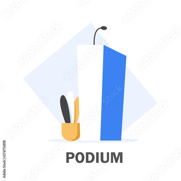 Fototapeta Different Debate Rostrum And Podium,flat design icon vector illustration