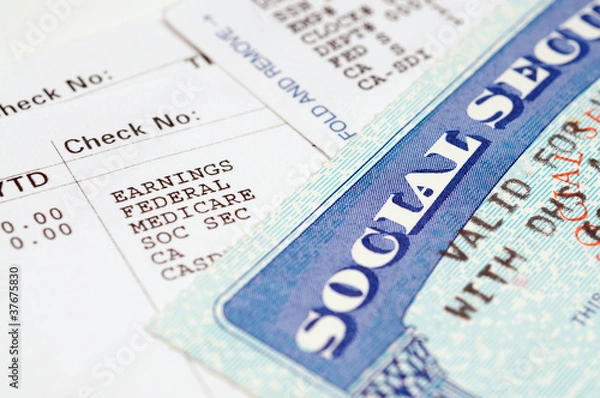 Obraz Social secruity cards with statements.