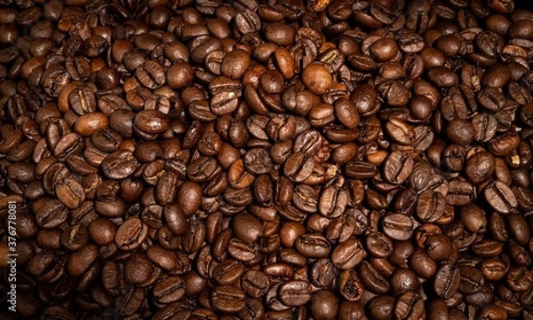 Obraz roasted coffee beans close up