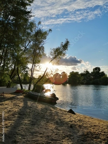Obraz sunset over the river