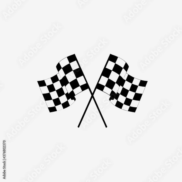 Obraz checkered flag on white background