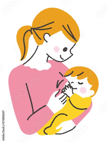 Fototapeta 授乳　イラスト