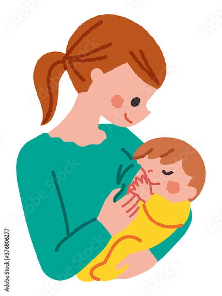 Fototapeta 授乳　イラスト