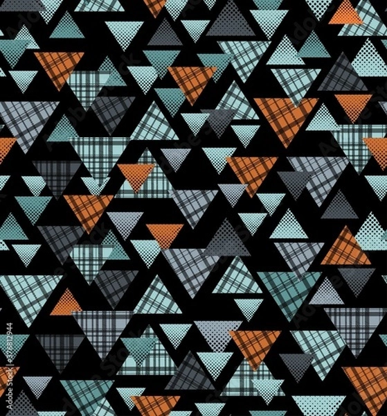 Obraz Vector pattern illustration in geometric style with texture.