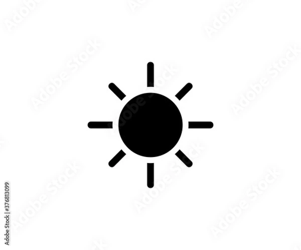 Obraz Sun icon, brightness and contrast sign button vector isolated