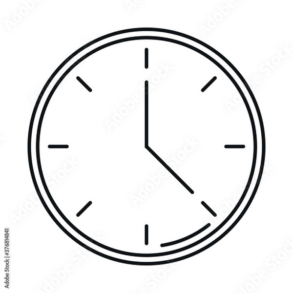 Fototapeta round clock time line icon style