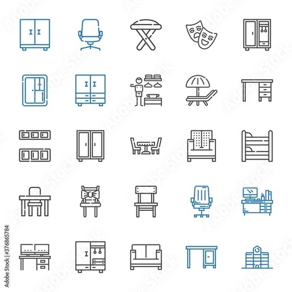 Fototapeta chair icons set