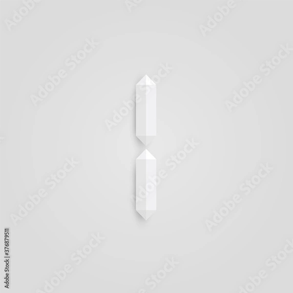 Fototapeta White realistic digital character with shadows, vector illustration