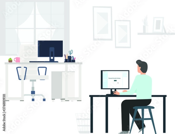 Obraz guy working in the office. 