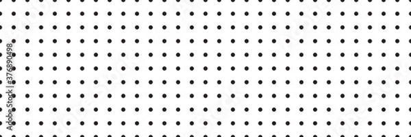 Obraz texture for note or notebook. black sheet paper. white mesh pattern. seamless Polka dot background. vector texture for note or notebook