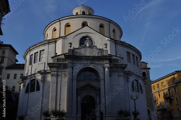 Fototapeta Rijeka,Croatia-August 7, 2020: View at the St. Vitus Cathedral in the center of Rijeka. The cathedral is a Baroque-Gothic Roman Catholic Church dedicated to the patron saint and protector of the city.