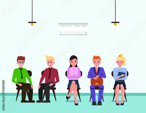 Fototapeta candidates waiting for their turn for interview. 