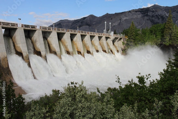 Fototapeta Przelew zapory hydro elektrycznej