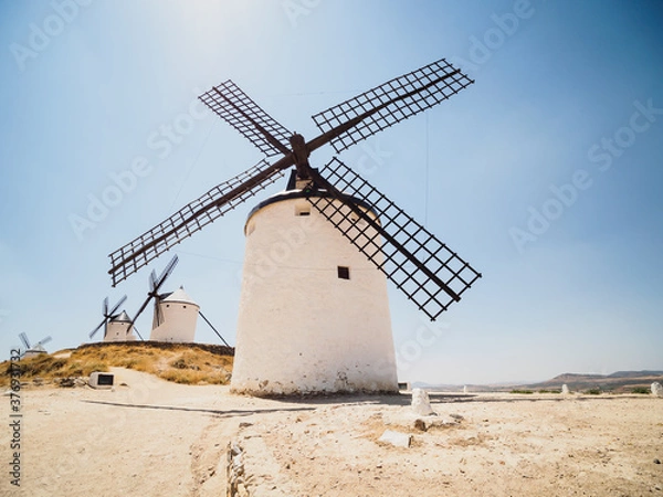 Fototapeta Old windmills in Consuegra, Castilla La Mancha, Spain