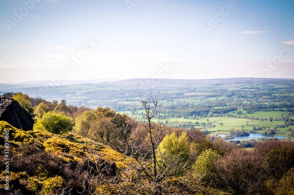 Fototapeta Views from the top of the Otley Chevin, Yorkshire.