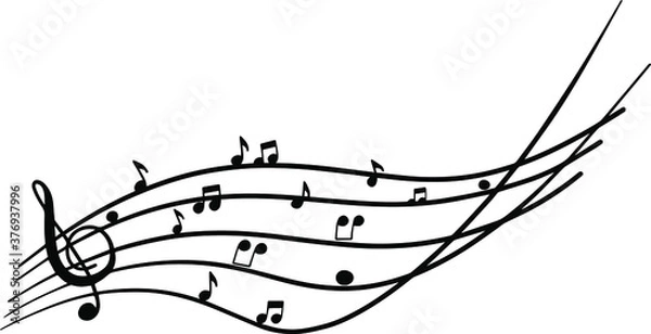 Fototapeta music notes vector