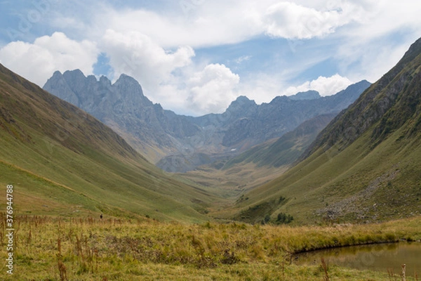 Obraz Trekking Caucasus - Chaukhi pass in the North of Georgia