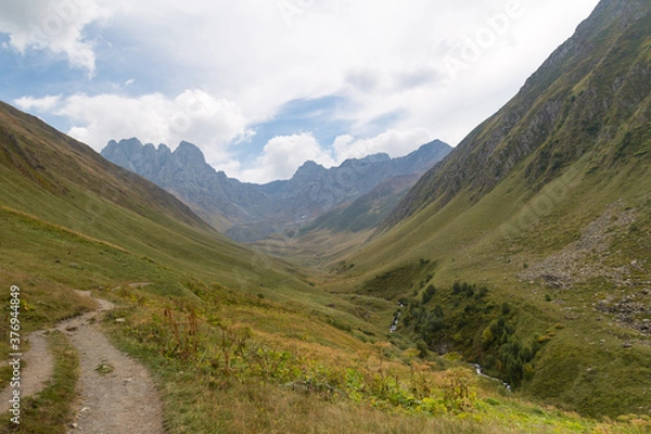 Obraz Trekking Caucasus - Chaukhi pass in the North of Georgia