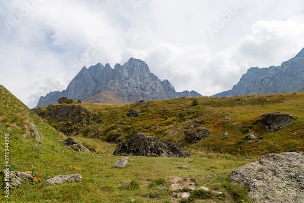 Obraz Trekking Caucasus - Chaukhi pass in the North of Georgia