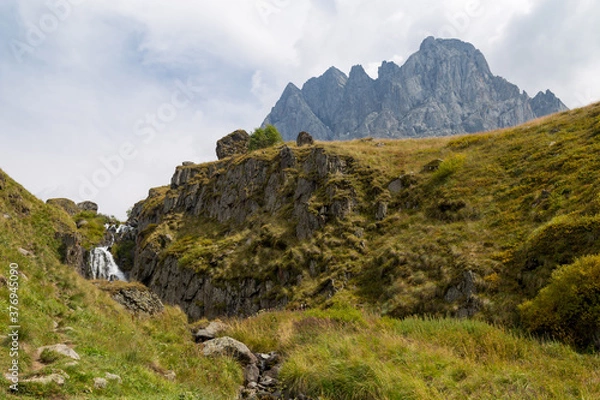 Obraz Trekking Caucasus - Chaukhi pass in the North of Georgia