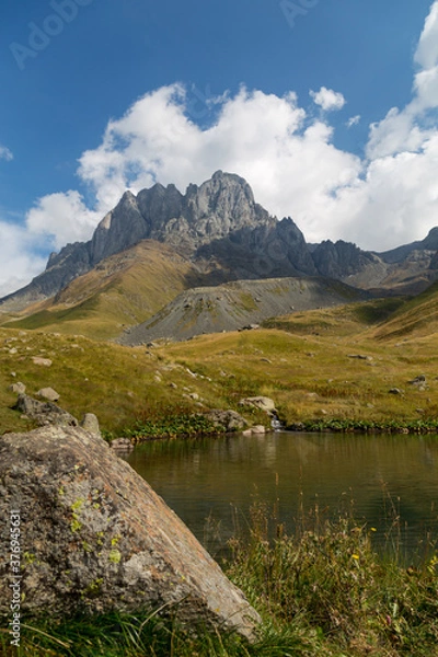 Obraz Trekking Caucasus - Chaukhi pass in the North of Georgia