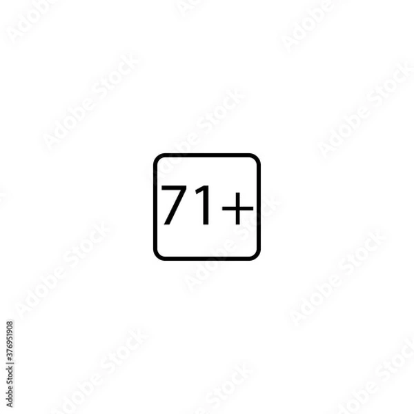 Obraz Age limit seventy one plus squared icon eps ten