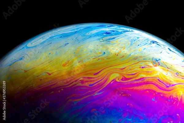 Fototapeta soap bubble on a black background