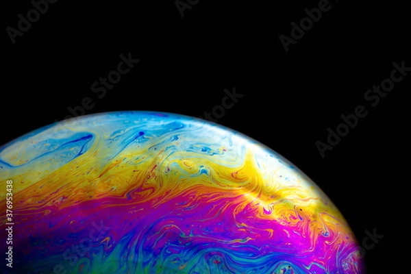 Fototapeta soap bubble on a black background